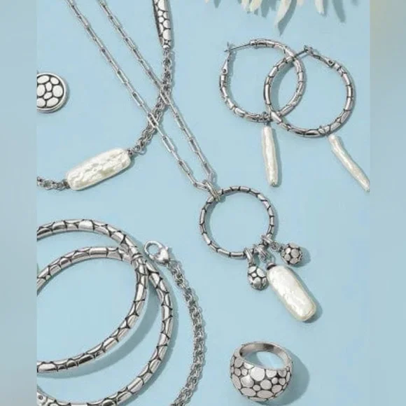 🌺BRIGHTON Pebble Pearl Charm Ring Adjustable Necklace - Picture 8 of 9